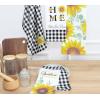 PurpleEssences Cotton Kitchen Towels Set of 4 – 16×26 in Summer Prints – Absorbent, Reusable Tea Towels for Seasonal Kitchen Décor – Camping(Sunflower)