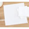 PurpleEssences Cream Cloth Napkins with Lace, 18×18 Inch Fall Thanksgiving, 100% Cotton, Set of 4 Reusable Fabric Napkins, Washable Cloth Dinner Napkins, Cream Edges(White – Edges – White)