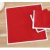 PurpleEssences Cream Cloth Napkins with Lace, 18×18 Inch Fall Thanksgiving, 100% Cotton, Set of 4 Reusable Fabric Napkins, Washable Cloth Dinner Napkins, Cream Edges(Red – Edges – White)