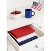 PurpleEssences Dish Cloths and Dish Rags – 8 Pack Waffle Weave Solid Kitchen Dish Wash Cloths, 100% Cotton, 12 x 12 Inches, Ultra Soft Absorbent Quick Drying Fall Thanksgiving – Red(Red Blue White)