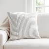 PurpleEssences Double Pin Striped Patchwork Farmhouse Pillow Covers Set of 2, 20×20 Inch Cotton Decorative Cushion Covers for Sofa, Couch, Chair & Bedroom Décor Fall Thanksgiving – Brown and H.White(Black and H.white)