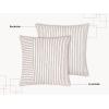 PurpleEssences Double Pin Striped Patchwork Farmhouse Pillow Covers Set of 2, 20×20 Inch Cotton Decorative Cushion Covers for Sofa, Couch, Chair & Bedroom Décor Fall Thanksgiving – Brown and H.White(Brown and H.white)