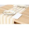 PurpleEssences Double Stripe Ribbed Woven Table Runner Dining Room Boho Farmhouse Decor – Fall Thanksgiving – 14 x 72 Inch – Biscuit and H.White(Biscuit and H.white)