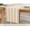 PurpleEssences Double Stripe Ribbed Woven Table Runner Dining Room Boho Farmhouse Decor – Fall Thanksgiving – 14 x 72 Inch – Biscuit and H.White(Biscuit and H.white)