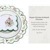 PurpleEssences Embroidered Christmas Round Placemats Set of 4, 15 Inch Winter Round Table Mats for Dining Decoration (Red Green Edges Green, 15″ Dia)(Red Green Edges Green)