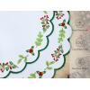 PurpleEssences Embroidered Christmas Round Placemats Set of 4, 15 Inch Winter Round Table Mats for Dining Decoration (Red Green Edges Green, 15″ Dia)(Red Green Edges Green)