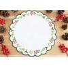PurpleEssences Embroidered Christmas Round Placemats Set of 4, 15 Inch Winter Round Table Mats for Dining Decoration (Red Green Edges Green, 15″ Dia)(Red Green Edges Green)