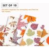 PurpleEssences Fall Harvest Décor Thanksgiving Set of 10 Cloth Dinner Napkins 100% Cotton 15×15 Inches – Autumn Farmhouse Kitchen – Assorted – Fall Leaves