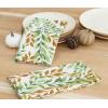 PurpleEssences Fall Harvest Decor Thanksgiving Napkins, 18×18 Fall Cloth Napkins Set of 6, 100% Cotton Autumn Fall Leaves Dinner Napkins for Farmhouse Kitchen, Maple Leaves(Sage N Autumn)