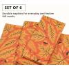PurpleEssences Fall Harvest Decor Thanksgiving Napkins, 18×18 Fall Cloth Napkins Set of 6, 100% Cotton Autumn Fall Leaves Dinner Napkins for Farmhouse Kitchen, Maple Leaves(Maple & Hazel)