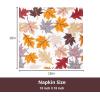 PurpleEssences Fall Harvest Decor Thanksgiving Napkins, 18×18 Fall Cloth Napkins Set of 6, 100% Cotton Autumn Fall Leaves Dinner Napkins for Farmhouse Kitchen, Maple Leaves(Maple Leaves)