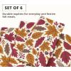 PurpleEssences Fall Harvest Decor Thanksgiving Napkins, 18×18 Fall Cloth Napkins Set of 6, 100% Cotton Autumn Fall Leaves Dinner Napkins for Farmhouse Kitchen, Maple Leaves(Fall Garden)