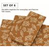 PurpleEssences Fall Harvest Thanksgiving Napkins 18×18 Inch – 100% Cotton Autumn Leaves Print – Reusable, Washable Dinner Napkins for Home, Kitchen & Parties – Fall Maze(Jora)