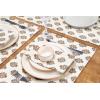 PurpleEssences Fall Harvest Thanksgiving Napkins 18×18 Inch – 100% Cotton Autumn Leaves Print – Reusable, Washable Dinner Napkins for Home, Kitchen & Parties – Fall Maze(Goldenrod Beige)