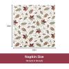 PurpleEssences Fall Harvest Thanksgiving Napkins 18×18 Inch – 100% Cotton Autumn Leaves Print – Reusable, Washable Dinner Napkins for Home, Kitchen & Parties – Fall Maze(Sienna Sage)