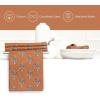 PurpleEssences Fall Harvest Thanksgiving Napkins 18×18 Inch – 100% Cotton Autumn Leaves Print – Reusable, Washable Dinner Napkins for Home, Kitchen & Parties – Fall Maze(Goldenrod Rust)