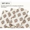 PurpleEssences Fall Harvest Thanksgiving Napkins 18×18 Inch – 100% Cotton Autumn Leaves Print – Reusable, Washable Dinner Napkins for Home, Kitchen & Parties – Fall Maze(Goldenrod Beige)