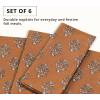 PurpleEssences Fall Harvest Thanksgiving Napkins 18×18 Inch – 100% Cotton Autumn Leaves Print – Reusable, Washable Dinner Napkins for Home, Kitchen & Parties – Fall Maze(Goldenrod Rust)