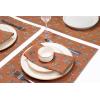 PurpleEssences Fall Harvest Thanksgiving Napkins 18×18 Inch – 100% Cotton Autumn Leaves Print – Reusable, Washable Dinner Napkins for Home, Kitchen & Parties – Fall Maze(Goldenrod Rust)
