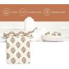PurpleEssences Fall Harvest Thanksgiving Napkins 18×18 Inch – 100% Cotton Autumn Leaves Print – Reusable, Washable Dinner Napkins for Home, Kitchen & Parties – Fall Maze(Goldenrod Beige)