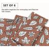 PurpleEssences Fall Harvest Thanksgiving Napkins 18×18 Inch – 100% Cotton Autumn Leaves Print – Reusable, Washable Dinner Napkins for Home, Kitchen & Parties – Fall Maze(Heap of Autumn)