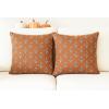 PurpleEssences Fall Pillow Covers 18×18 – Set of 2 Autumn Throw Cushion Cases with Autumn Leaves – Farmhouse Thanksgiving Decor for Sofa, Couch, Home, or Outdoor Use (Jora, 18 x 18 Inch)(Goldenrod Rust)