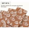 PurpleEssences Fall Pumpkin Harvest Thanksgiving Cloth Napkins 18×18 Inch, Set of 6 – Reusable, Washable Dinner Napkins for Home, Kitchen & Parties – Pumpkin Spice(Harvest)
