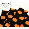 PurpleEssences Fall Pumpkin Harvest Thanksgiving Cloth Napkins 18×18 Inch, Set of 6 – Reusable, Washable Dinner Napkins for Home, Kitchen & Parties – Pumpkin Spice(Halloween Pumpkin)