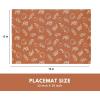 PurpleEssences Fall Pumpkin Placemats – Set of 4, 13×19 Inch, 100% Cotton, Washable Autumn Table Mats for Thanksgiving, Kitchen, Dining & Party Decor – Pumpkin Spice(Pumpkin Spice)