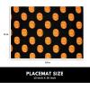 PurpleEssences Fall Pumpkin Placemats – Set of 4, 13×19 Inch, 100% Cotton, Washable Autumn Table Mats for Thanksgiving, Kitchen, Dining & Party Decor – Pumpkin Spice(Halloween Pumpkin)