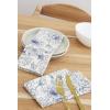 PurpleEssences Floral Cloth Napkins – Set of 6, 18×18 Inch – 100% Cotton, Soft, Durable & Washable – Perfect for Everyday Dining – Fall Thanksgiving – Blue Floral(Blue Floral)