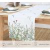 PurpleEssences Floral Table Runner – 100% Cotton – for Seasonal Formhouse Kitchen and Dining Table Decor – Fall Thanksgiving – 14 x 72 Inches – French Flower Garden(Estee Flowers)