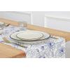 PurpleEssences Floral Table Runner – 100% Cotton – for Seasonal Formhouse Kitchen and Dining Table Decor – Fall Thanksgiving – 14 x 72 Inches – French Flower Garden(Blue Floral)