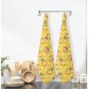PurpleEssences Flour Sack Kitchen Towels – Set of 2 Summer Dish Towels with Hanging Loop 16×26 Inch Absorbent Reusable Cotton Cloths for Cleaning, Cute Design Housewarming Gift – French Flower Garden(Honey Comb Bee)