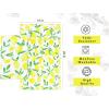 PurpleEssences Flour Sack Kitchen Towels – Set of 2 Summer Dish Towels with Hanging Loop 16×26 Inch Absorbent Reusable Cotton Cloths for Cleaning, Cute Design Housewarming Gift – French Flower Garden(Vibrant Lemon)
