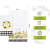 PurpleEssences Flour Sack Kitchen Towels – Set of 2 Summer Dish Towels with Hanging Loop 16×26 Inch Absorbent Reusable Cotton Cloths for Cleaning, Cute Design Housewarming Gift – French Flower Garden(Gnome Sunflower)