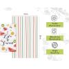 PurpleEssences Flour Sack Kitchen Towels – Set of 2 Summer Dish Towels with Hanging Loop 16×26 Inch Absorbent Reusable Cotton Cloths for Cleaning, Cute Design Housewarming Gift – French Flower Garden(Life is Sweet)