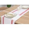 PurpleEssences French Striped Table Runner 72 inches Long Stripe Runner 14 x 72 Inch 100% Cotton – Durable Washable Fabric for Fall Thanksgiving – H.White and Nut Brown(French Stripe – Red/White)
