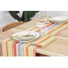 PurpleEssences French Striped Table Runner 72 inches Long Stripe Runner 14 x 72 Inch 100% Cotton – Durable Washable Fabric for Fall Thanksgiving – H.White and Nut Brown(Stripe – Multi Colour)