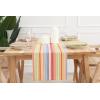 PurpleEssences French Striped Table Runner 72 inches Long Stripe Runner 14 x 72 Inch 100% Cotton – Durable Washable Fabric for Fall Thanksgiving – H.White and Nut Brown(Stripe – Multi Colour)