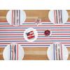 PurpleEssences French Striped Table Runner 72 inches Long Stripe Runner 14 x 72 Inch 100% Cotton – Durable Washable Fabric for Fall Thanksgiving – H.White and Nut Brown(Stripe – 4th of July Red/Blue/White)