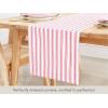 PurpleEssences French Striped Table Runner 72 inches Long Stripe Runner 14 x 72 Inch 100% Cotton – Durable Washable Fabric for Fall Thanksgiving – H.White and Nut Brown(Homestead Stripe – White with Red Stripes)