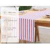 PurpleEssences French Striped Table Runner 72 inches Long Stripe Runner 14 x 72 Inch 100% Cotton – Durable Washable Fabric for Fall Thanksgiving – H.White and Nut Brown(Stripe – 4th of July Red/Blue/White)