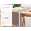PurpleEssences French Striped Table Runner 72 inches Long Stripe Runner 14 x 72 Inch 100% Cotton – Durable Washable Fabric for Fall Thanksgiving – H.White and Nut Brown(French Stripe – H.White/Nut Brown)