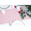 PurpleEssences French Striped Table Runner 72 inches Long Stripe Runner 14 x 72 Inch 100% Cotton – Durable Washable Fabric for Fall Thanksgiving – H.White and Nut Brown(Homestead Stripe – White with Red Stripes)