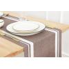 PurpleEssences French Striped Table Runner 72 inches Long Stripe Runner 14 x 72 Inch 100% Cotton – Durable Washable Fabric for Fall Thanksgiving – H.White and Nut Brown(French Stripe – H.White/Nut Brown)