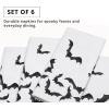 PurpleEssences Halloween Cloth Napkins, Set of 6 100% Cotton Napkins, 18×18 Inch Soft Durable Fabric Napkins, White Cloth Napkins for Halloween Luncheon Dinner, Bat(Bat)