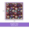 PurpleEssences Halloween Cloth Napkins, Set of 6 100% Cotton Napkins, 18×18 Inch Soft Durable Fabric Napkins, White Cloth Napkins for Halloween Luncheon Dinner, Bat(Day of the Dead)