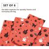 PurpleEssences Halloween Cloth Napkins, Set of 6 100% Cotton Napkins, 18×18 Inch Soft Durable Fabric Napkins, White Cloth Napkins for Halloween Luncheon Dinner, Bat(Haunted House)