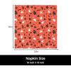 PurpleEssences Halloween Cloth Napkins, Set of 6 100% Cotton Napkins, 18×18 Inch Soft Durable Fabric Napkins, White Cloth Napkins for Halloween Luncheon Dinner, Bat(Haunted House)